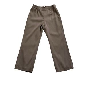MARLOWE WOOL STRAIGHT LEG HIGH RISE TROUSERS IN NEUTRAL BEIGE WOMEN SIZE 8